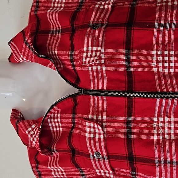 Chaps Flannel Zip Up Shirt - Picture 2 of 7